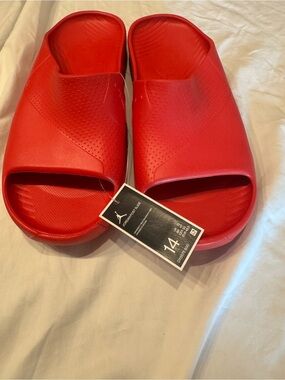 Jordan Women's Red Slip-On Slide Sandals